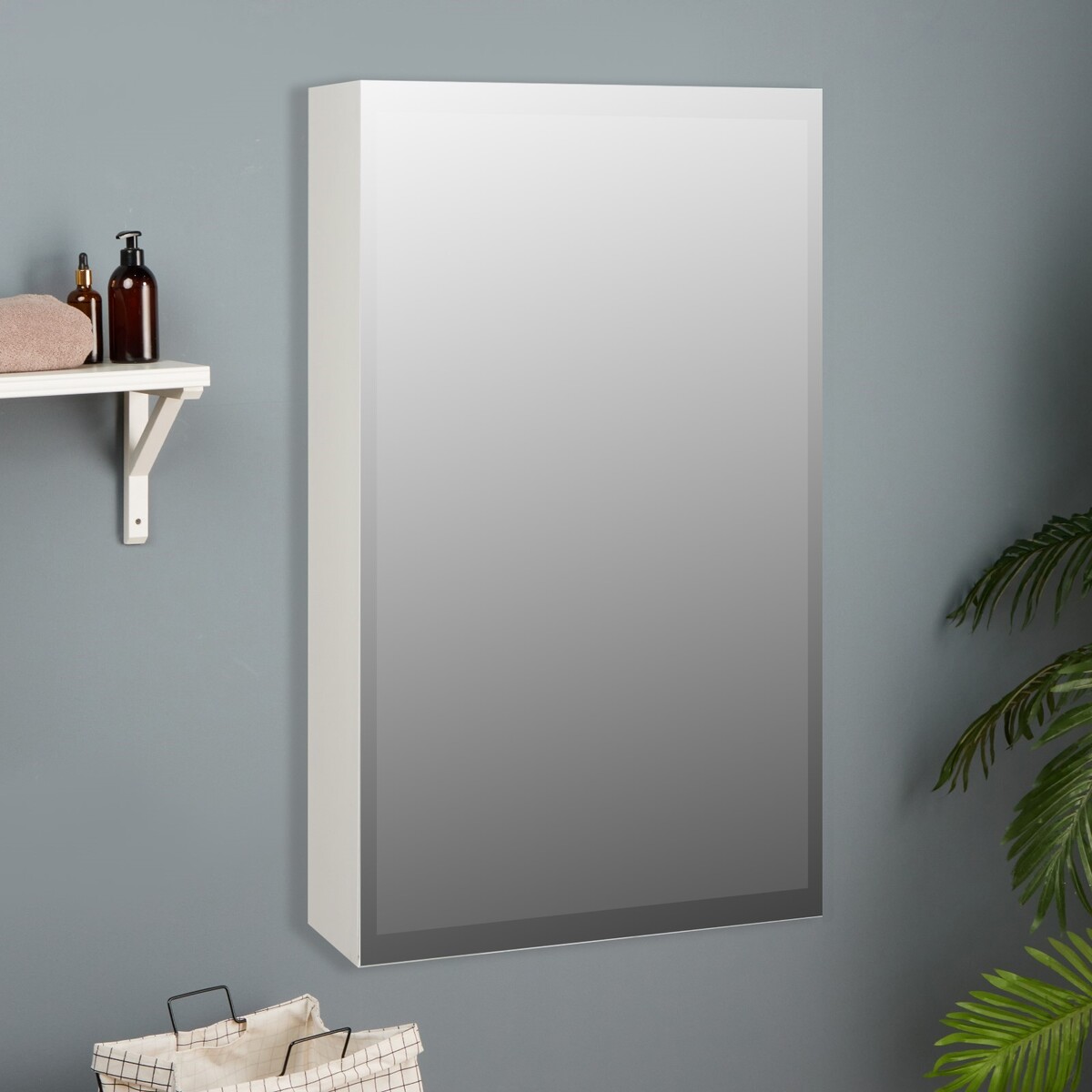 Зеркало-шкаф для ванной комнаты шкаф пенал для ванной комнаты 6 со штангой 40 х 30 х 100 см