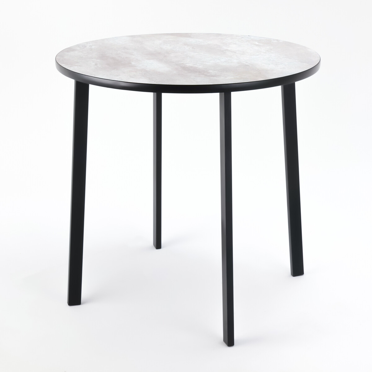 Стол обеденный круглый модерн laksi, 775*775*760, черный /цемент