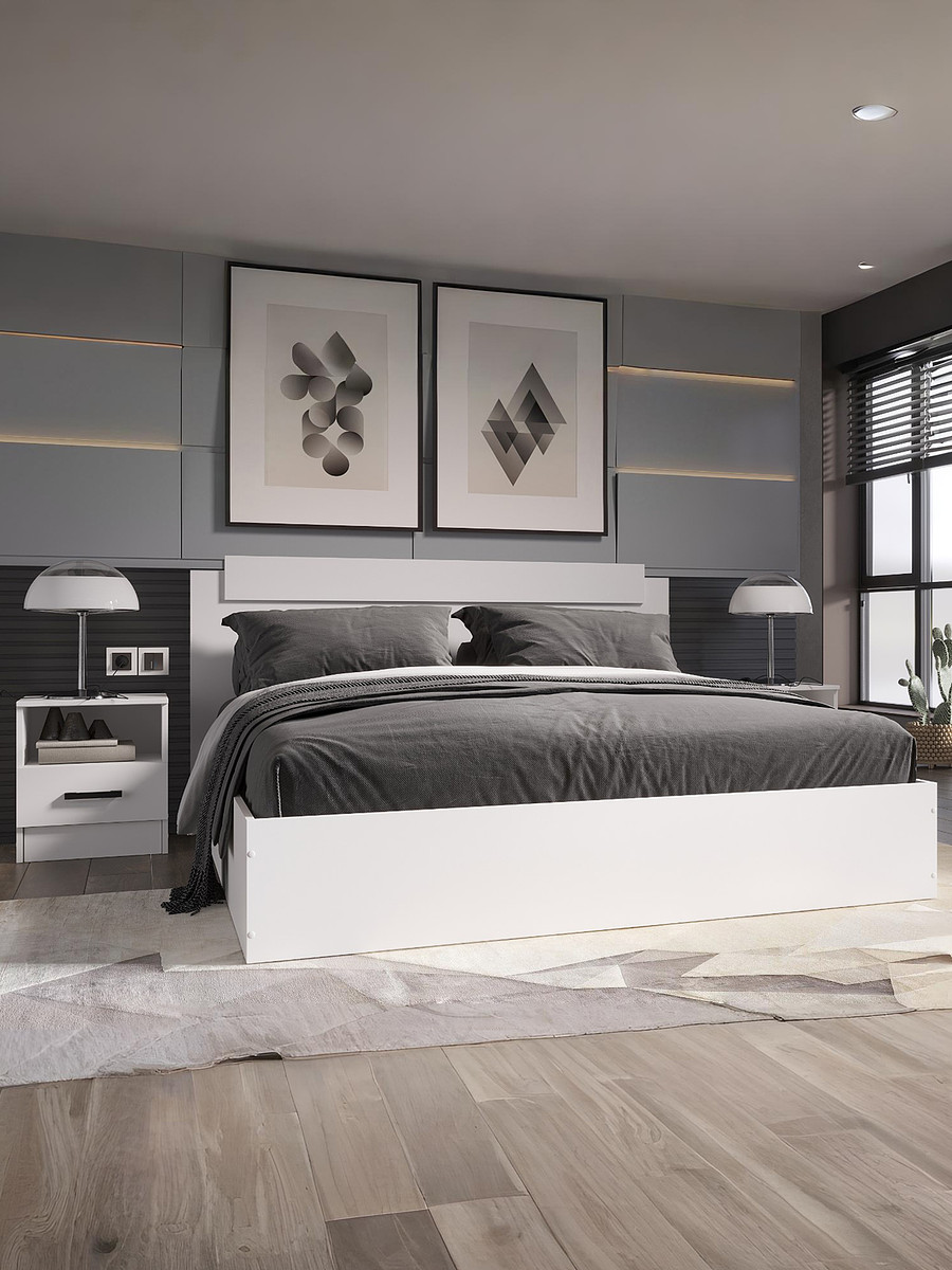 

Кровать двуспальная, Белый