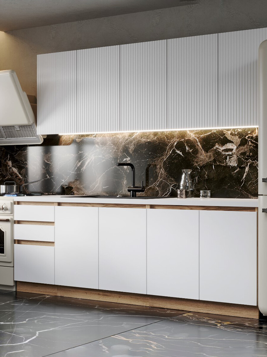 

Кухонный гарнитур прямой, Белый