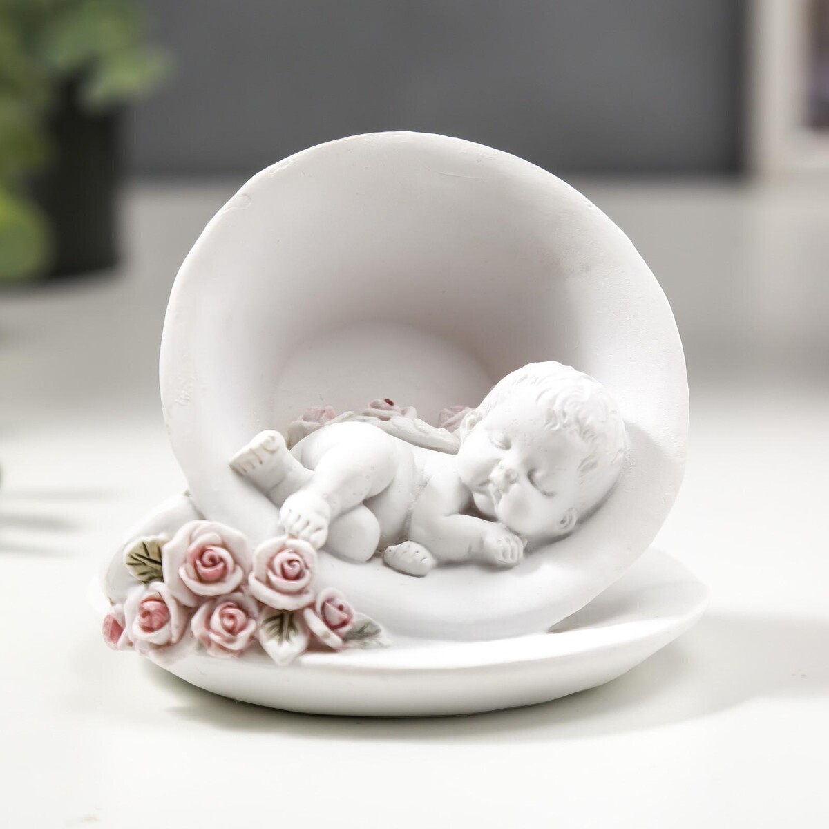 Сувенир полистоун сувенир керамика малыш спит в ладоне микс 11х5х7 см
