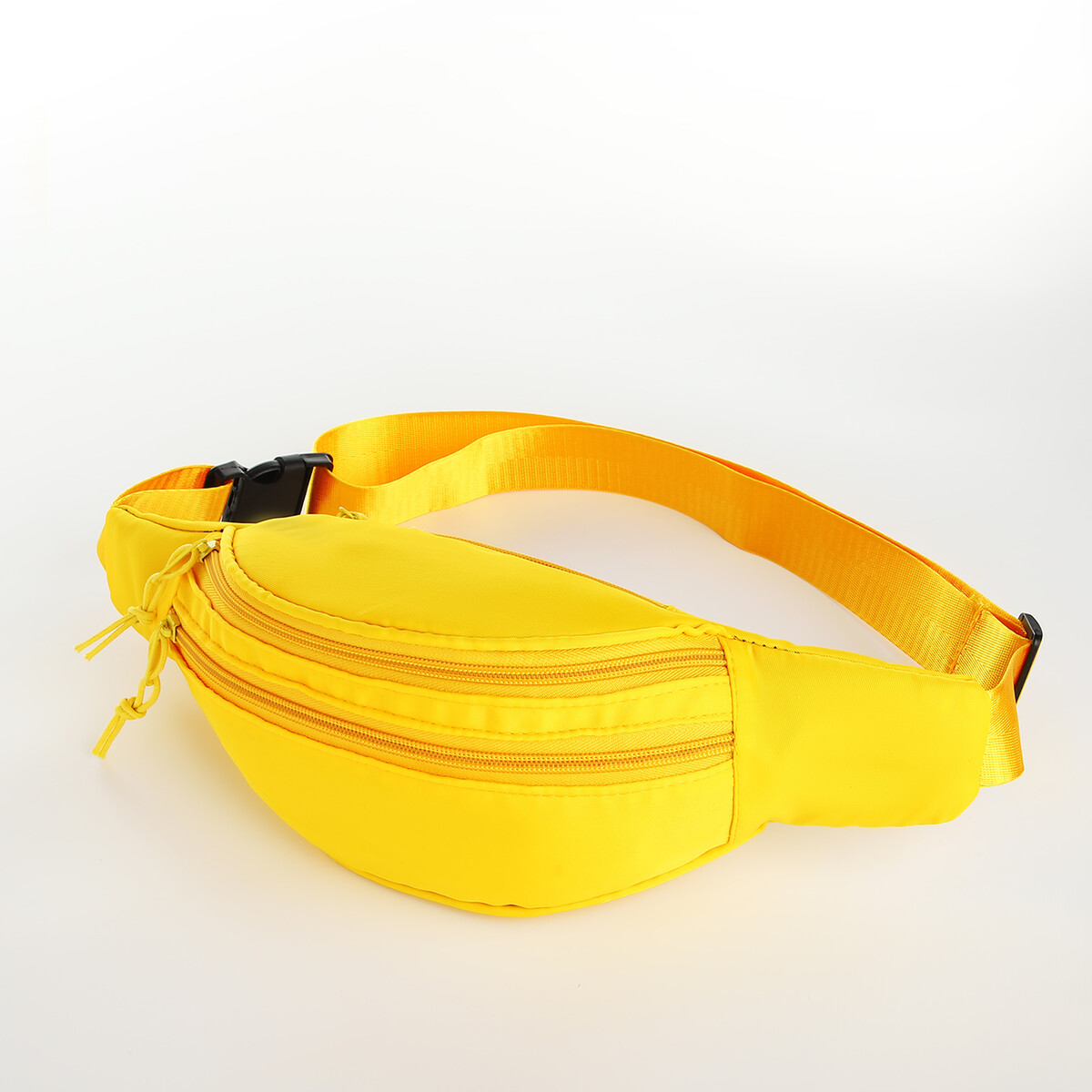 Поясная сумка на молнии, 2 кармана, цвет желтый