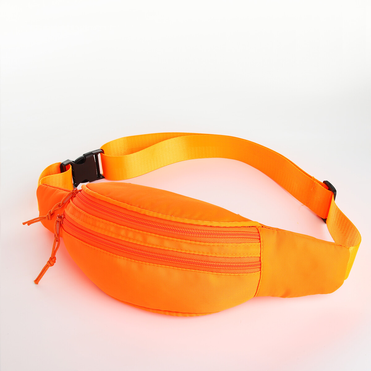 Поясная сумка на молнии, 2 кармана, цвет оранжевый