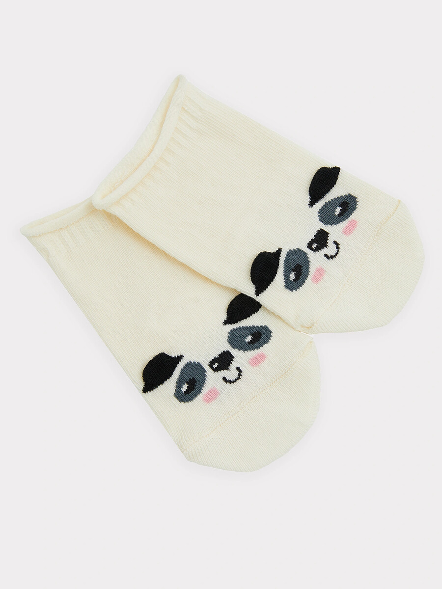 Носки детские молочно-белые с рисунком в виде мордочки медведя и 3d ушками Mark Formelle, размер рост 62 см, цвет бежевый 08937636 - фото 2