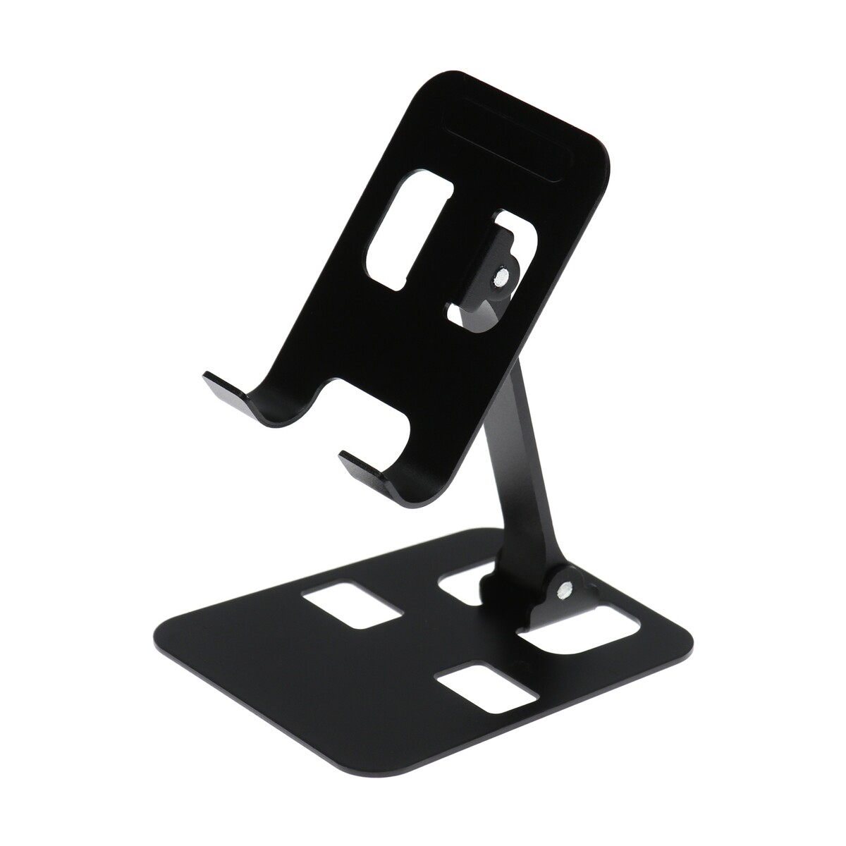 Подставка для телефона, регулируемая, складная, металл, резиновые вставки, черная подставка для планшета регулируемая складная поворот на 360° металл серебристая