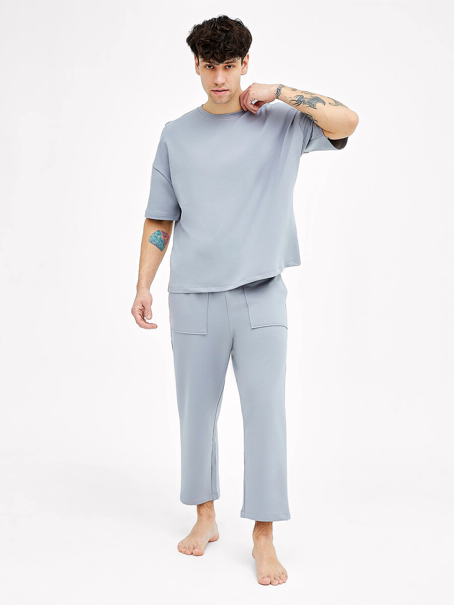 Комплект мужской домашний (футболка, брюки) Mark Formelle, размер 46, цвет серый