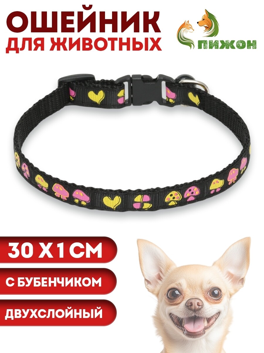 

Ошейник двухслойный с фастексом, Черный