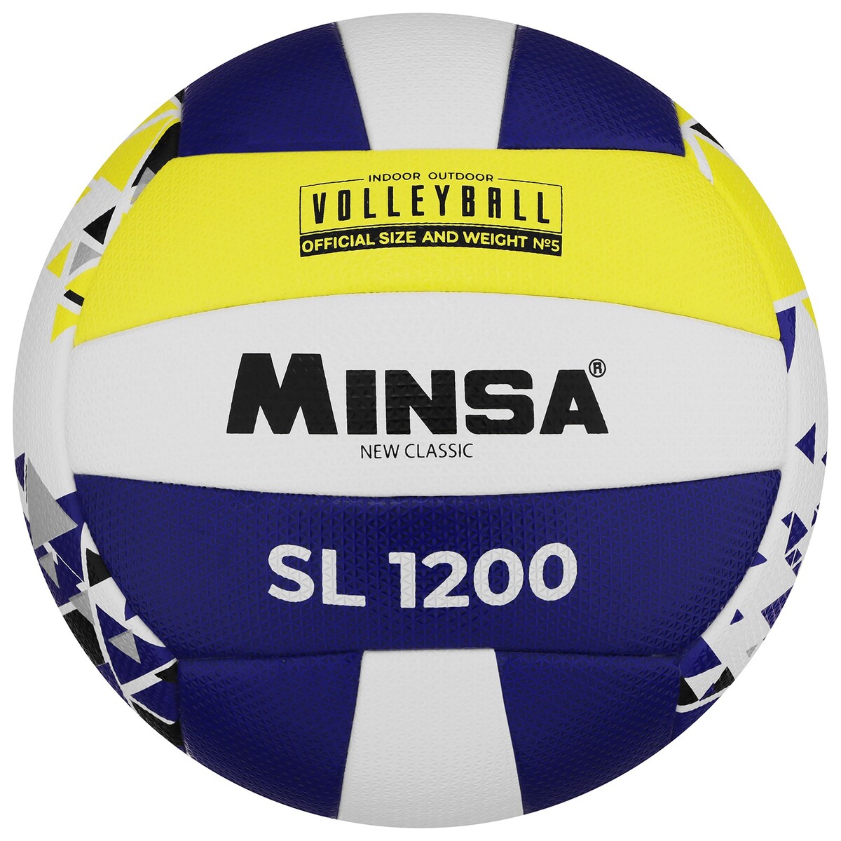 Мяч волейбольный minsa new classic sl1200, microfiber pu, клееный, размер 5