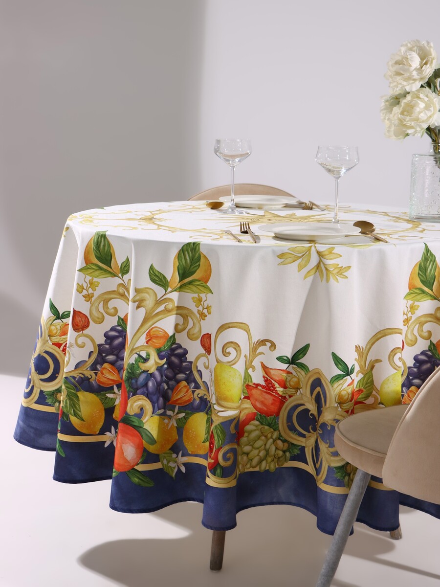 

Скатерть, Разноцветный;синий;белый