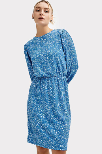 Платье женское синее с принтом