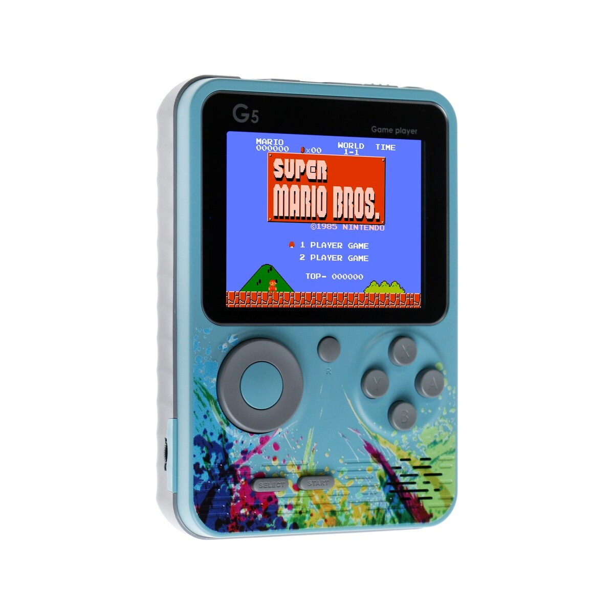 фото Игровая приставка g5, с геймпадом, av кабель, 8 бит, 800 игр, синяя no brand