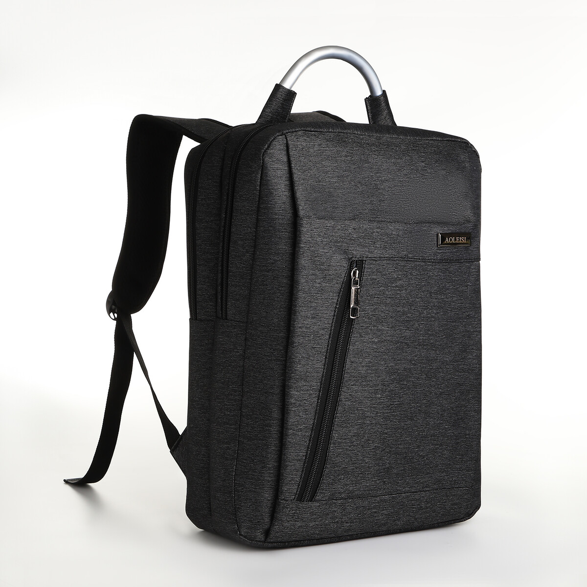 Рюкзак городской на молнии, 2 кармана, с usb, цвет черный