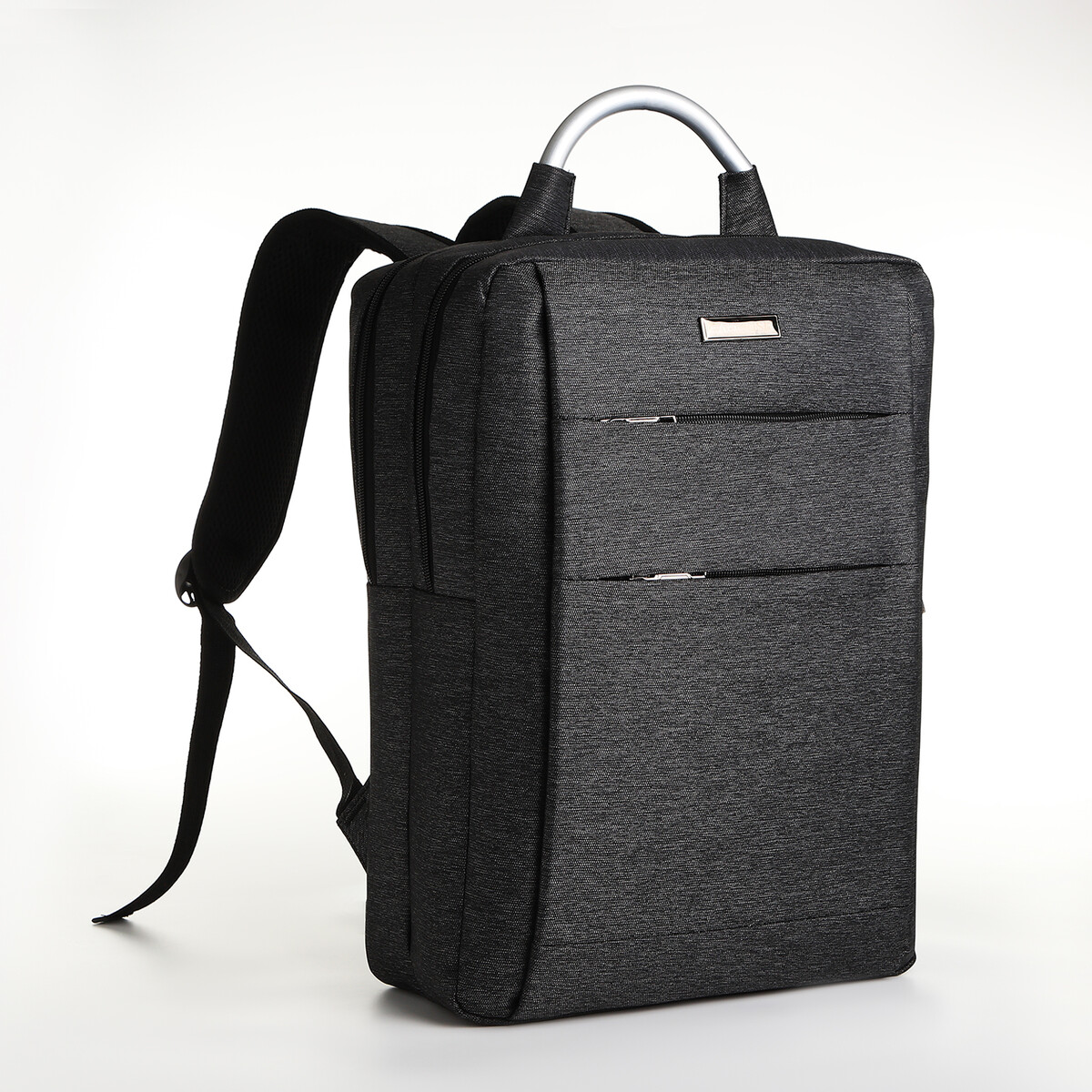 Рюкзак городской на молнии, 2 кармана, с usb, цвет черный