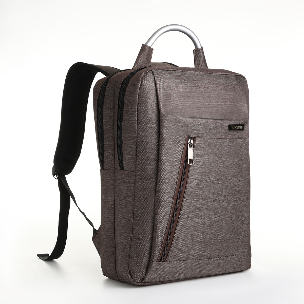 Рюкзак городской на молнии, 2 кармана, с usb, цвет коричневый рюкзак городской из текстиля на молнии 4 кармана