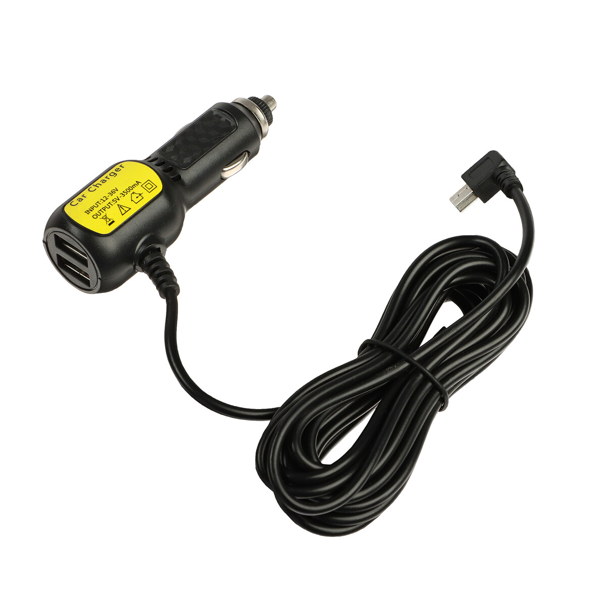 Зарядное устройство правый mini usb, c 2usb 3.4 а, 5 в, провод 3,5 м автомобильное зарядное устройство borasco 2usb 2 4a дата кабель 8pin 2а 1м черное