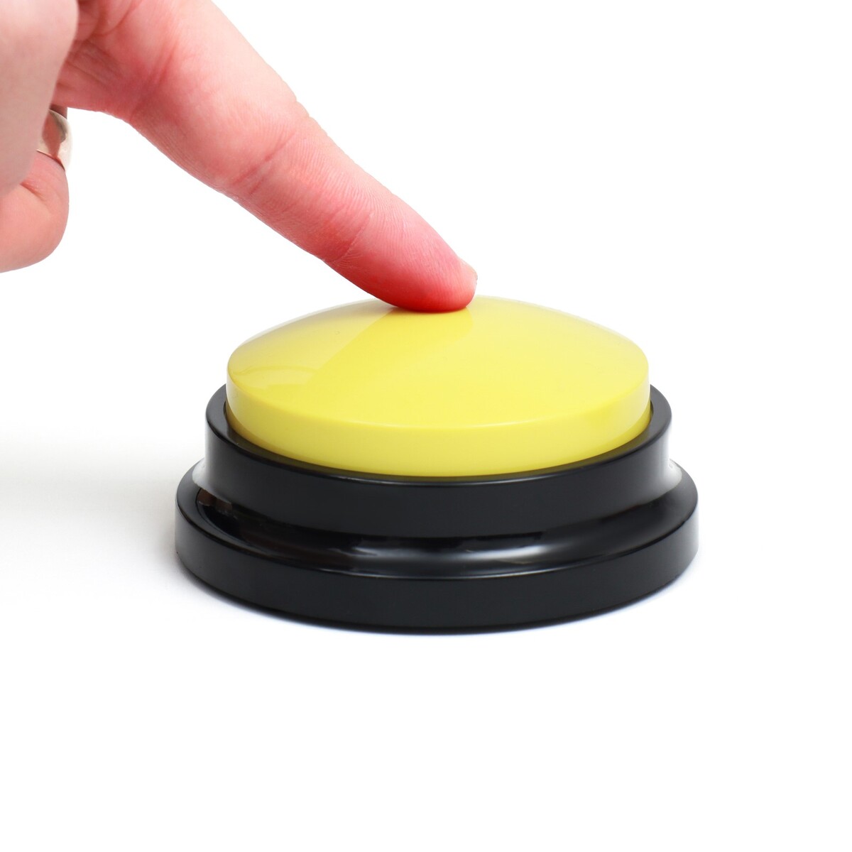 Звуковая кнопка - кликер для дрессировки животных, 9 х 9 х 5, см. желтая