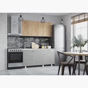 Кухонный гарнитур поинт 1500, бетон и зо