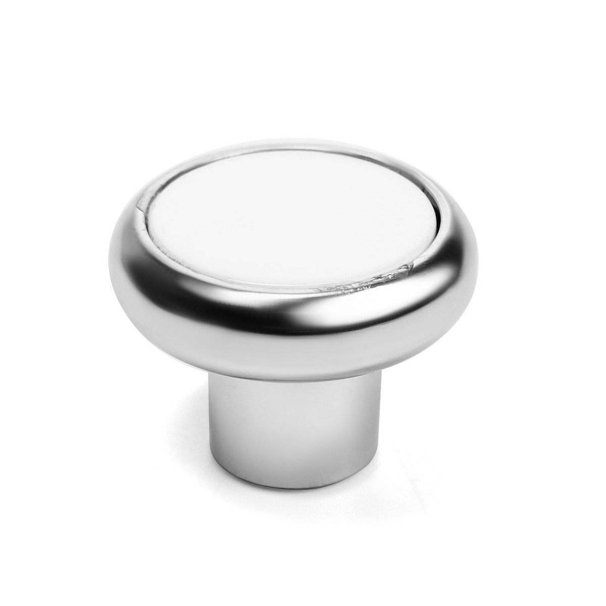 

Ручка-кнопка тундра рк101, цвет хром с белой вставкой, Хром;белый