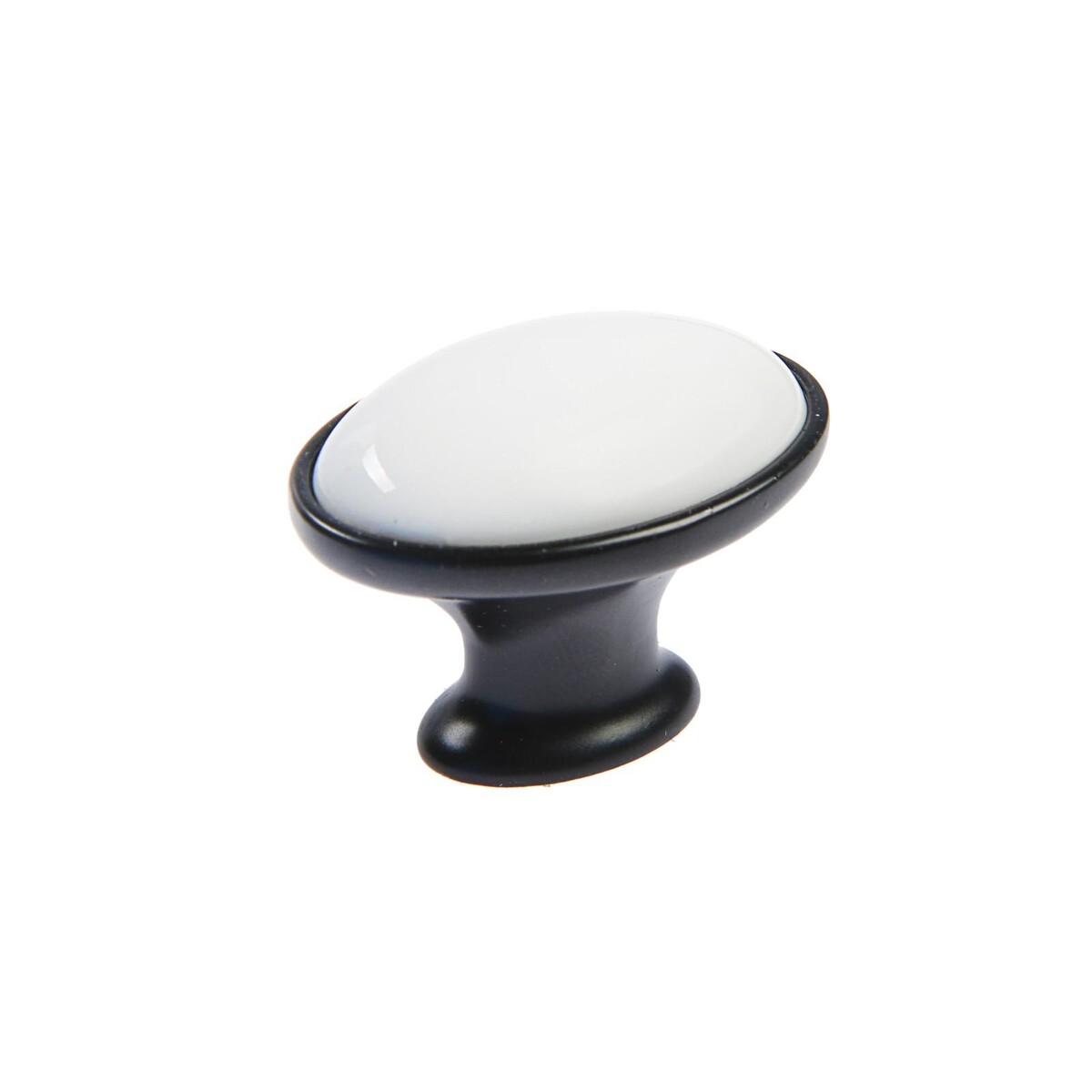 Ручка кнопка тундра рк023bl light, черная с белой вставкой ручка кнопка cappio рк101 d 32 мм пластик с белой вставкой