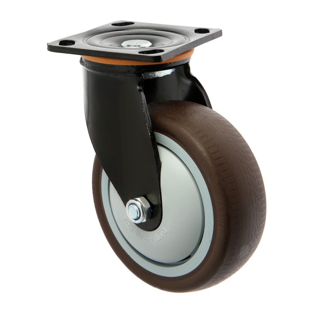 

Колесо для трансп. тележек поворотное тундра, d=150 мм, на площадке, покрытие tpr=, Коричневый