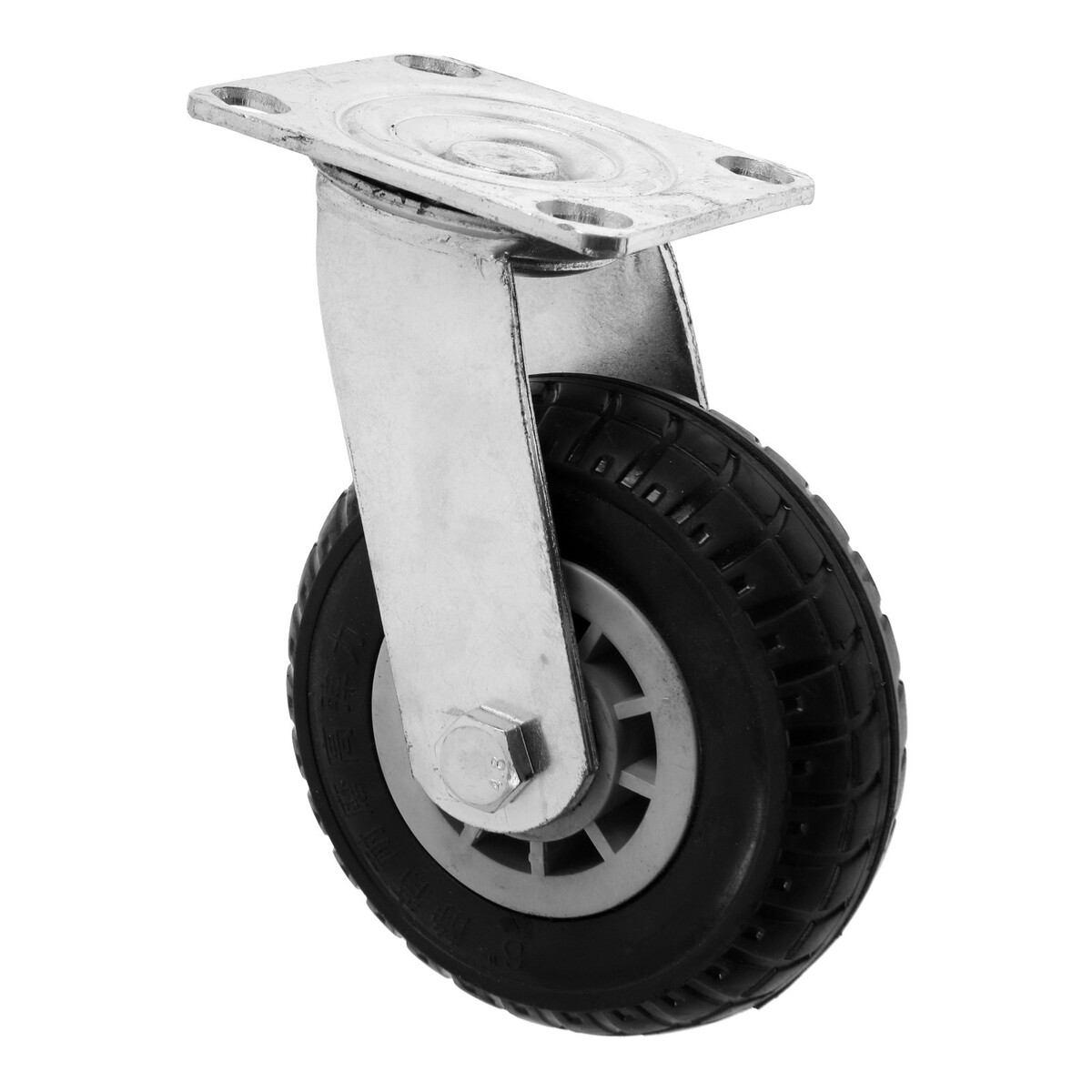 Колесо для транспортных тележек поворотное, d=150, на площадке покрытие резина колесо промышленное резина pr 100х30х126 мм с кронштейном мави про