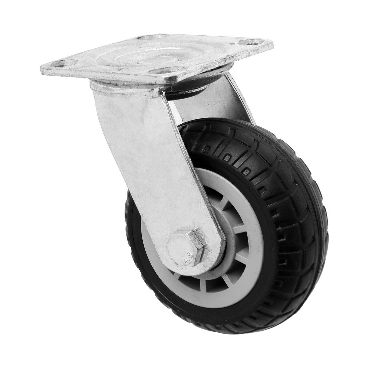 Колесо для транспортных тележек поворотное, d=125, на площадке покрытие резина колесо промышленное резина pr 100х30х126 мм поворотное мави про