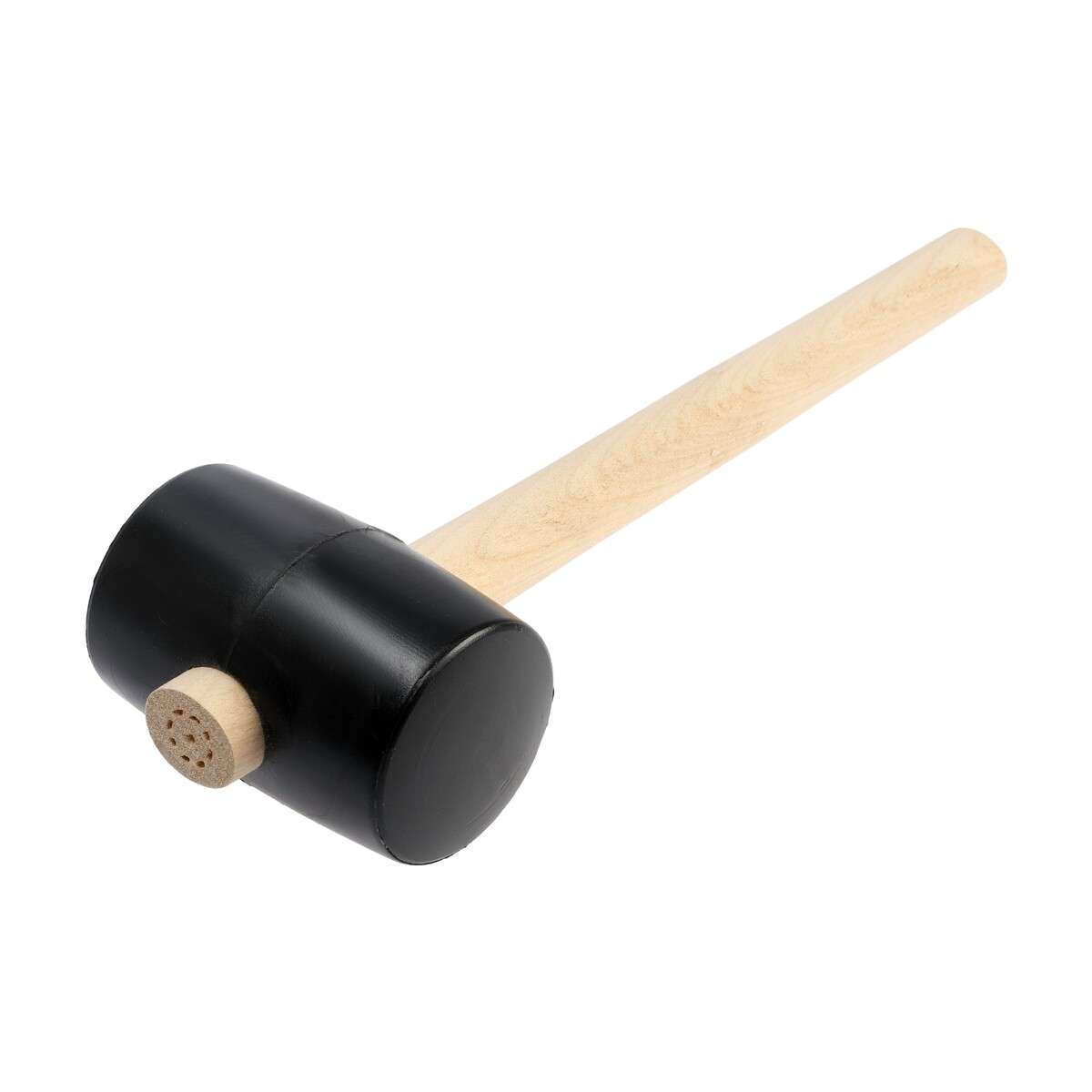 Киянка лом, деревянная рукоятка, черная резина, 65 мм, 500 г киянка тундра фиберглассовая рукоятка белая резина 750 г