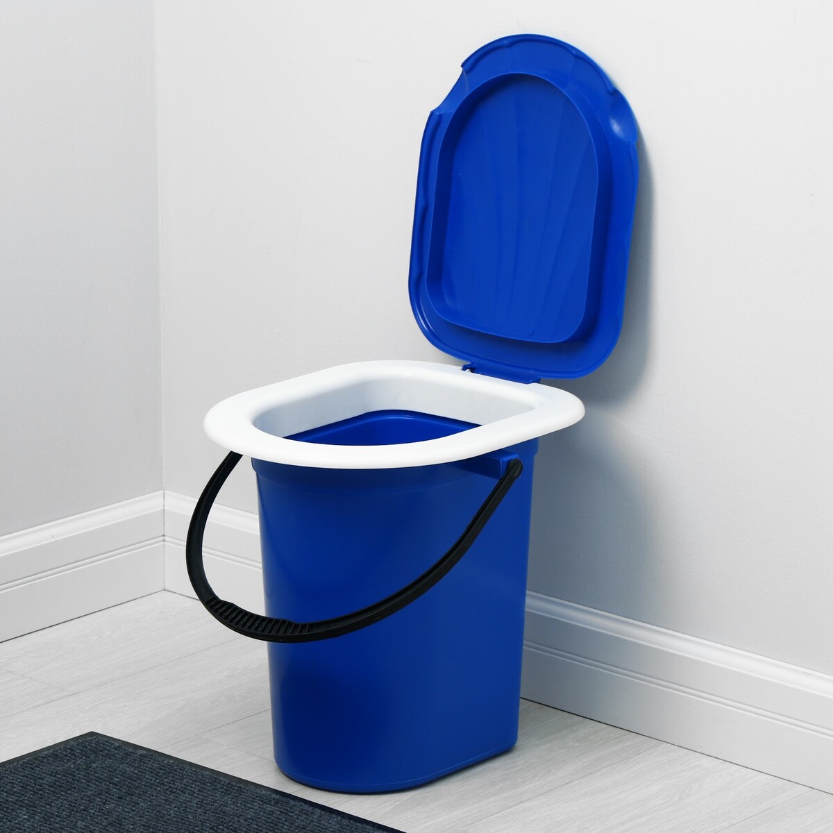 Ведро-туалет, h = 38 см, 18 л, съемный стульчак, синее ведро туалет h 40 см 24 л съемный стульчак зеленое