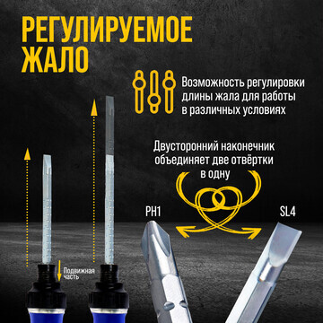 Сменное жало для отвертки тундра, crv, д