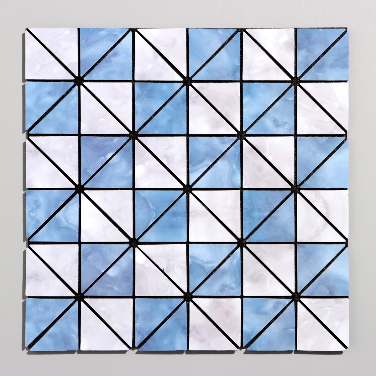 Панель самоклеящаяся 30*30см мягкая, треугольники синие панель самоклеящаяся 30 30см мозайка плитка серебристая
