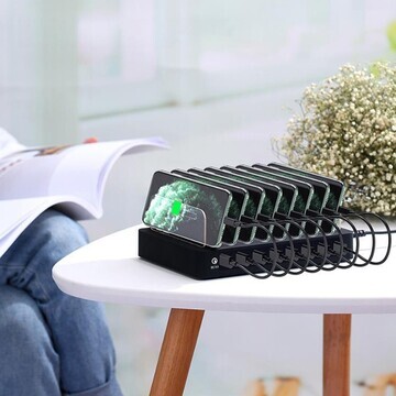 Зарядная станция x6, 8 usb, 2.4 а, 96 w,