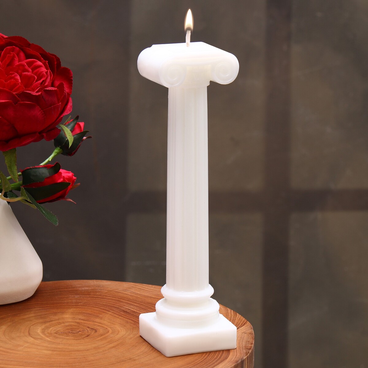 Свеча декоративная 5х19,5см, белая свеча декоративная 12х6 см колонна bartek candles белая