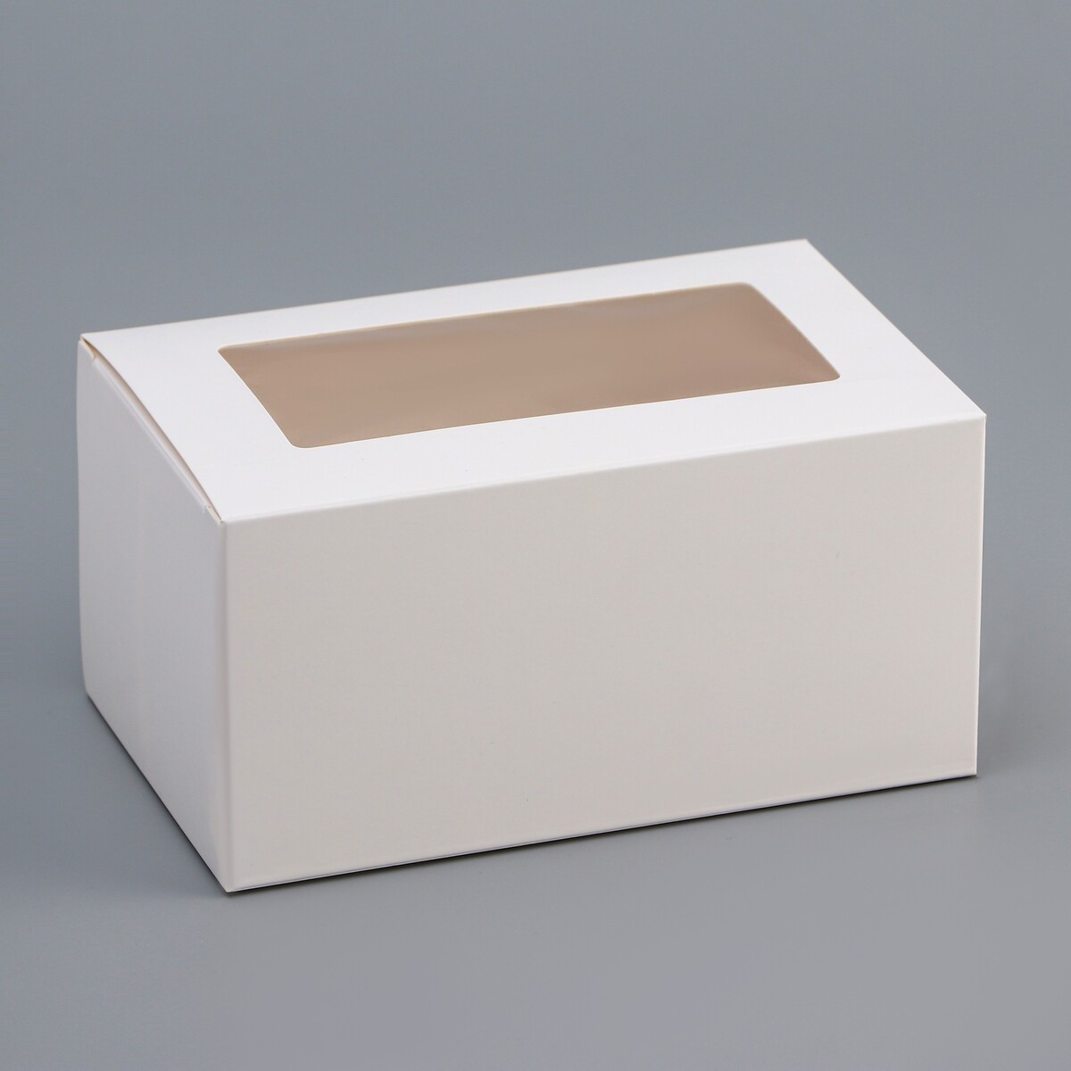 

Коробка складная с окном 16×10×8 см, Белый