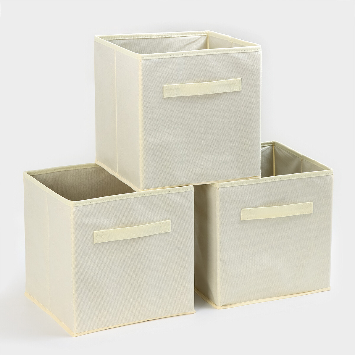 Короб для хранения, 28×28×28 см, набор 3 шт, цвет молочный карабин 3 2х1 3х0 2см набор 3шт молочный