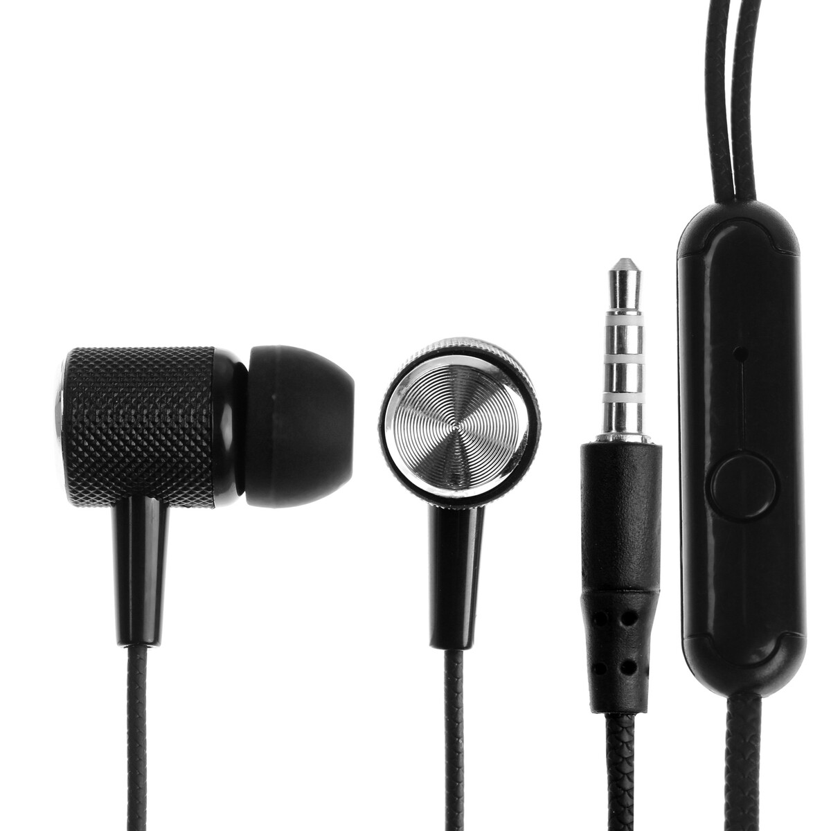 Наушники cb-51, проводные, вакуумные, микрофон, 1 м, jack 3.5 мм, черные наушники smartbuy m200 вакуумные микрофон 103 дб 16 ом 3 5 мм 1 1 м черные