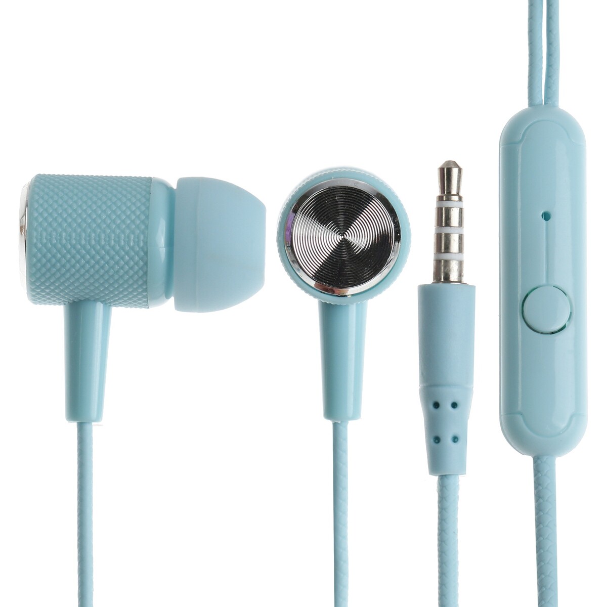 Наушники cb-51, проводные, вакуумные, микрофон, 1 м, jack 3.5 мм, синие наушники smartbuy m200 вакуумные микрофон 103 дб 16 ом 3 5 мм 1 1 м серые
