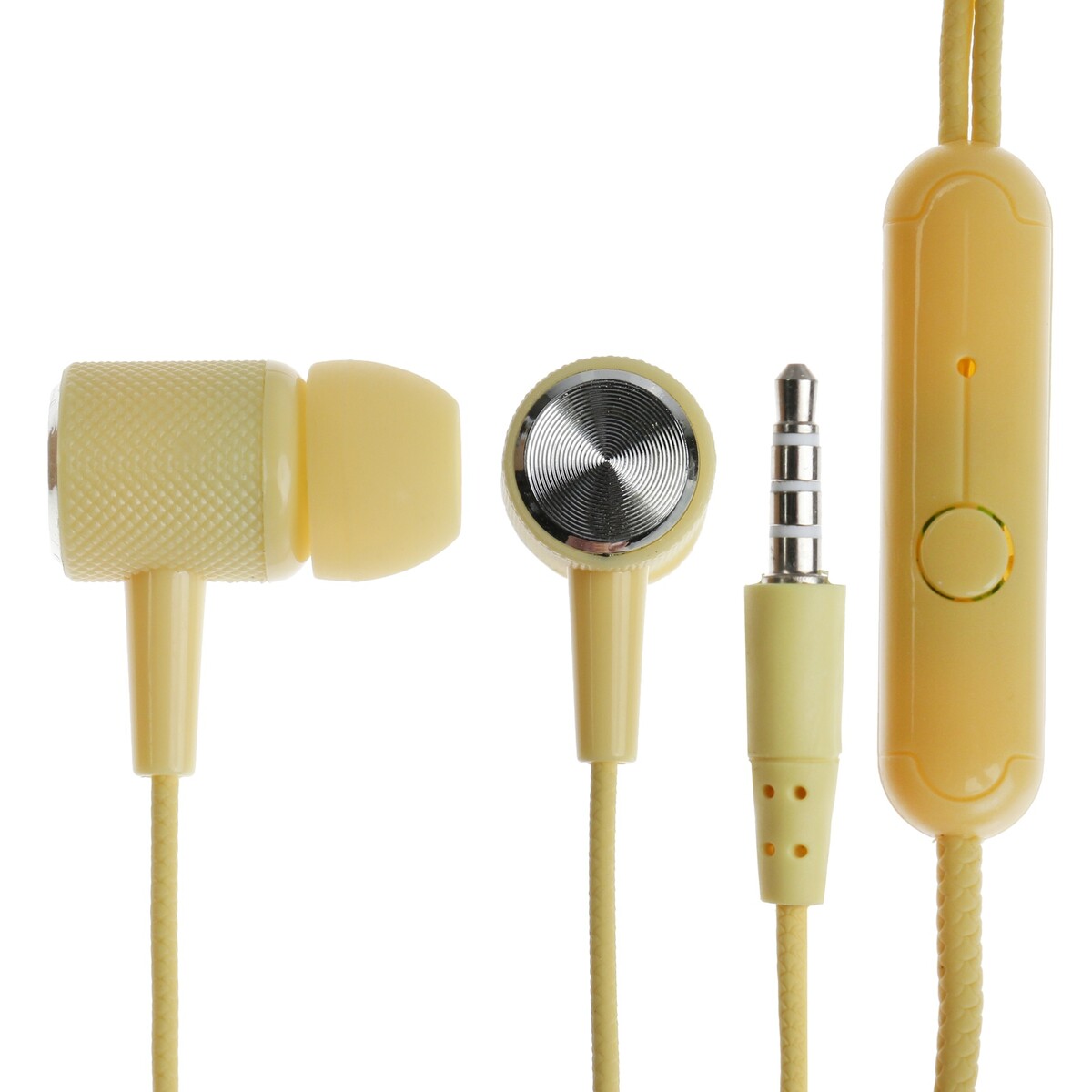 Наушники cb-51, проводные, вакуумные, микрофон, 1 м, jack 3.5 мм, желтые наушники проводные вакуумные