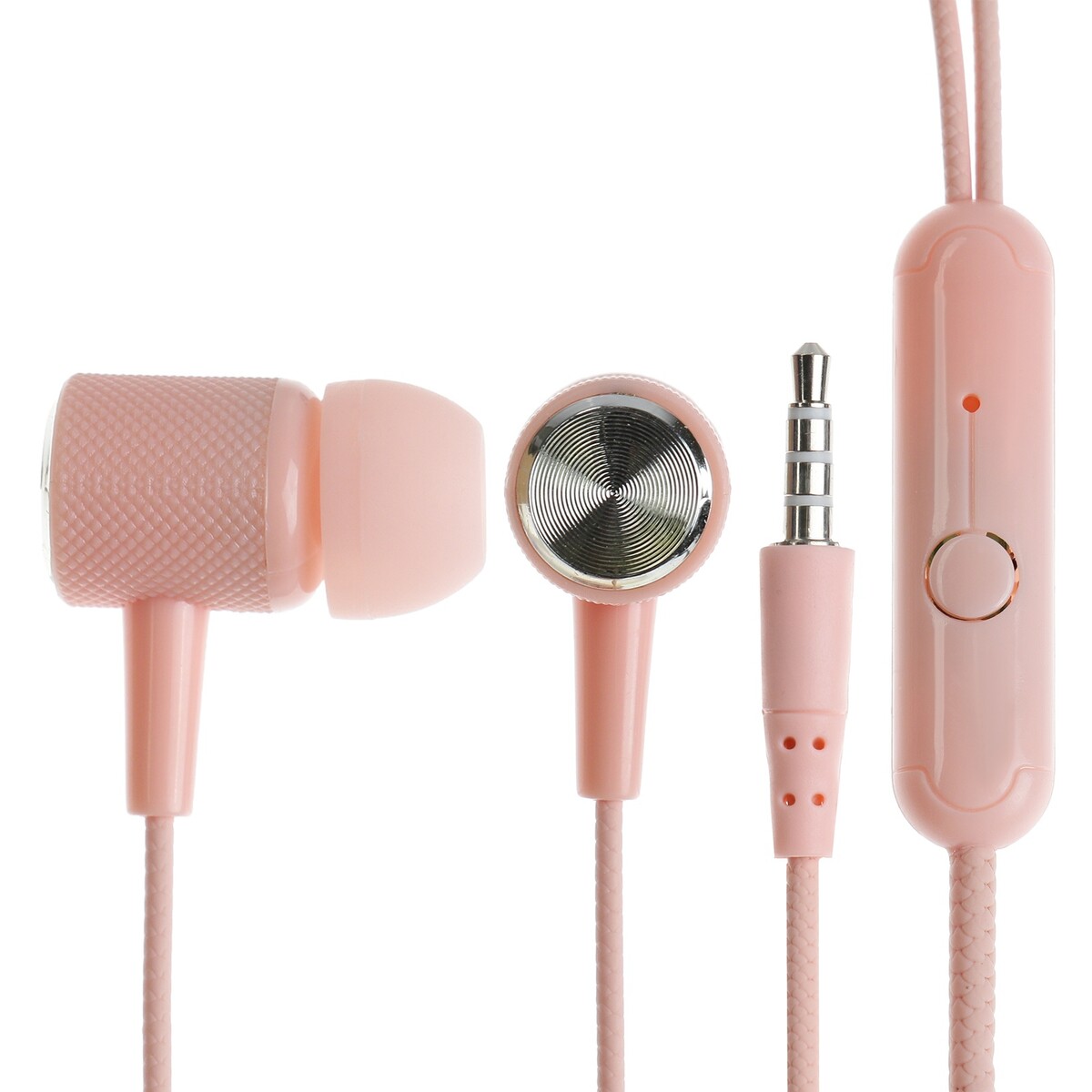 Наушники cb-51, проводные, вакуумные, микрофон, 1 м, jack 3.5 мм, розовые наушники hoco m76 проводные вакуумные микрофон jack 3 5 мм 1 2 м белые