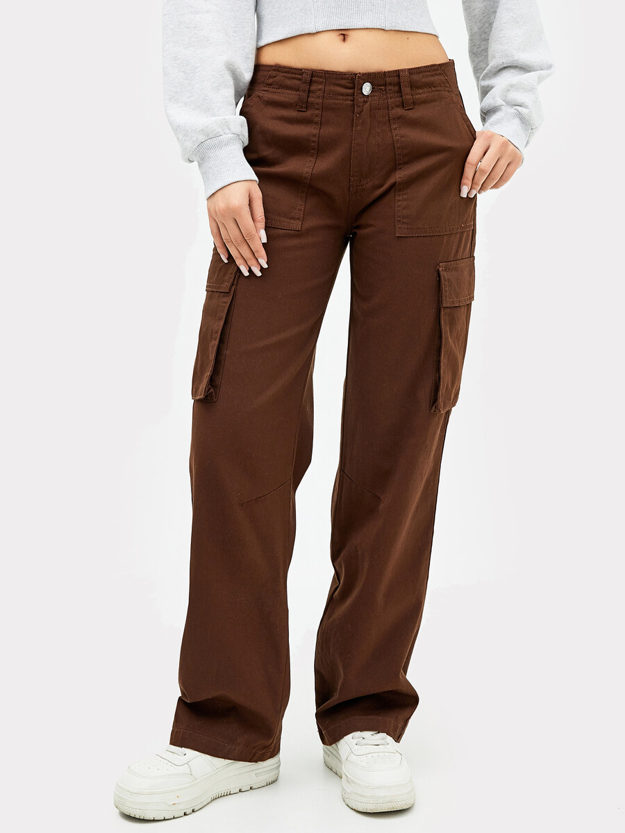 Брюки женские карго в светло-коричневом цвете брюки женские джинсовые в светло сером е