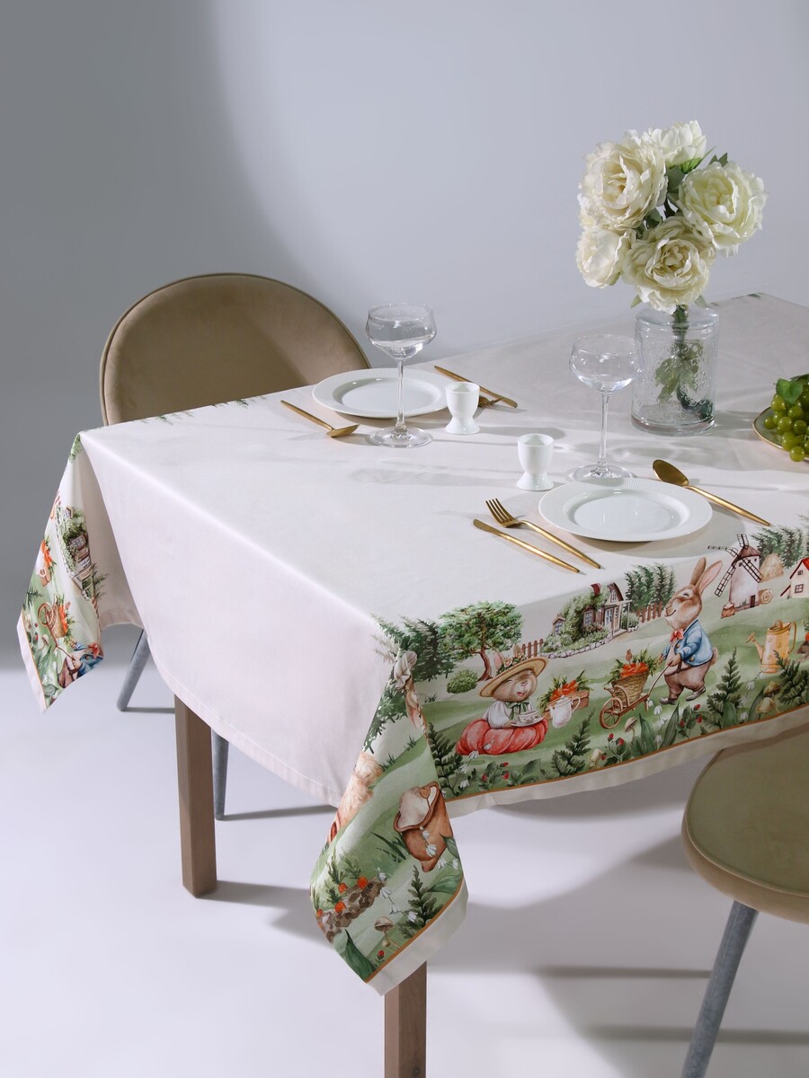 

Скатерть, Разноцветный;зеленый;бежевый