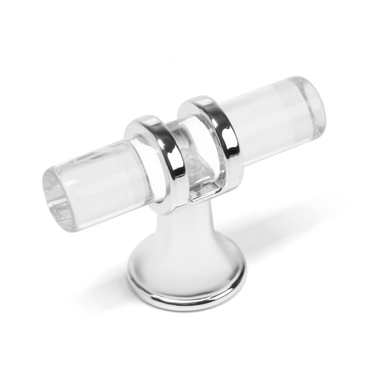 Ручка кнопка cappio pk106, d=12 мм, пластик, цвет прозрачный/хром ручка скоба cappio м о 128 мм d 12 mm пластик хром