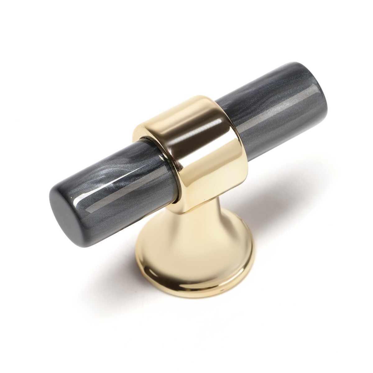 Ручка кнопка cappio pk106, d=12 мм, пластик, цвет графит/золото кашпо пластик 12 л 35х25 5 см графит idea флориан м 3187