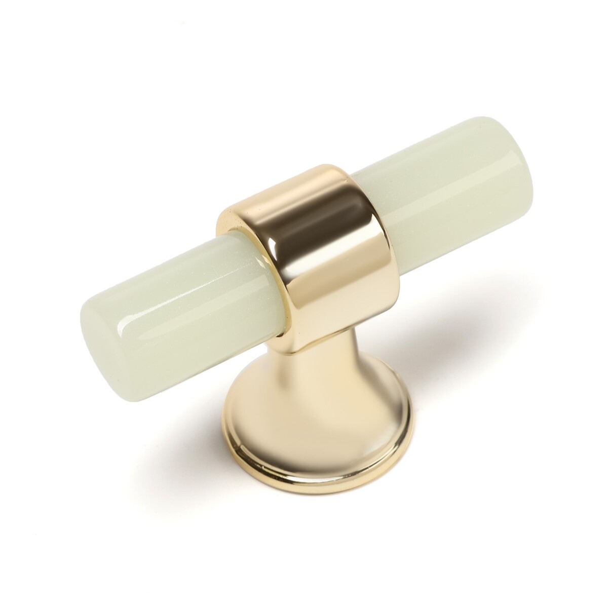 Ручка кнопка cappio pk106, d=12 мм, пластик, цвет фосфор/золото
