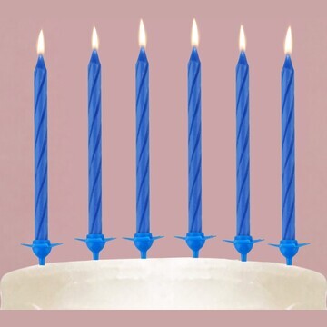 Свечи для торта, голубые, 24 шт., 7 х 17