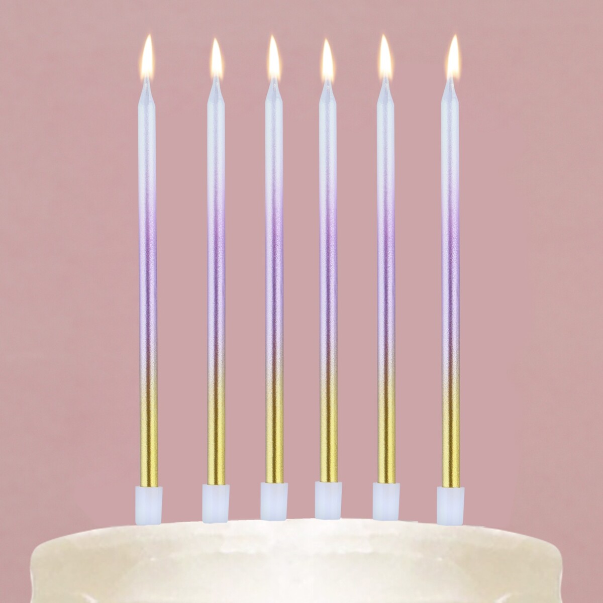 Свечи для торта свечи восковые длинные meri meri розовый металл 16 шт