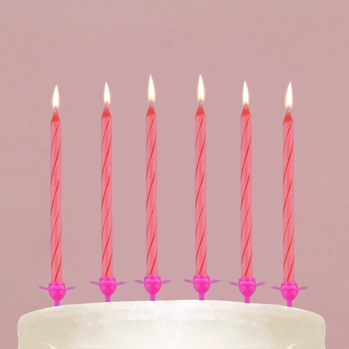 Свечи для торта, розовые, 24 шт., 7,2 х 17,3 см.