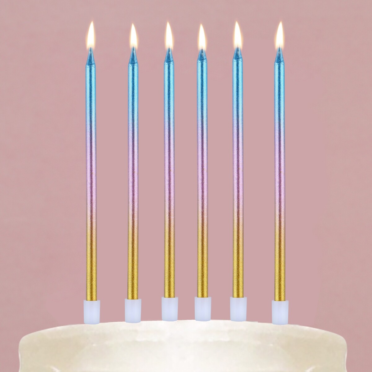 Свечи для торта свечи восковые длинные meri meri розовый металл 16 шт