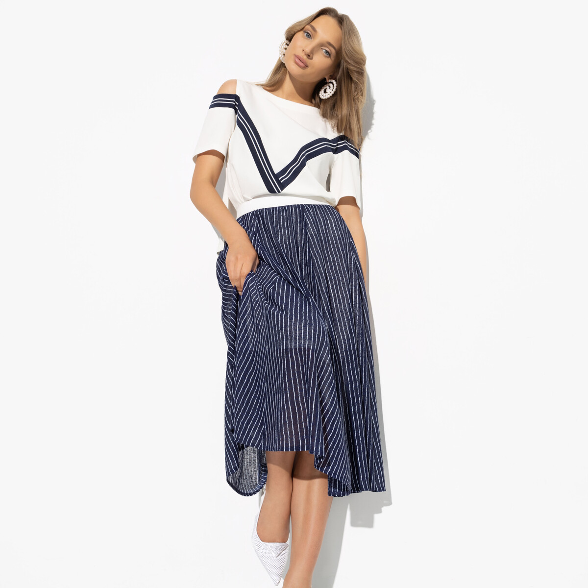 Комплект с юбкой CHARUTTI, размер 44, цвет синий
