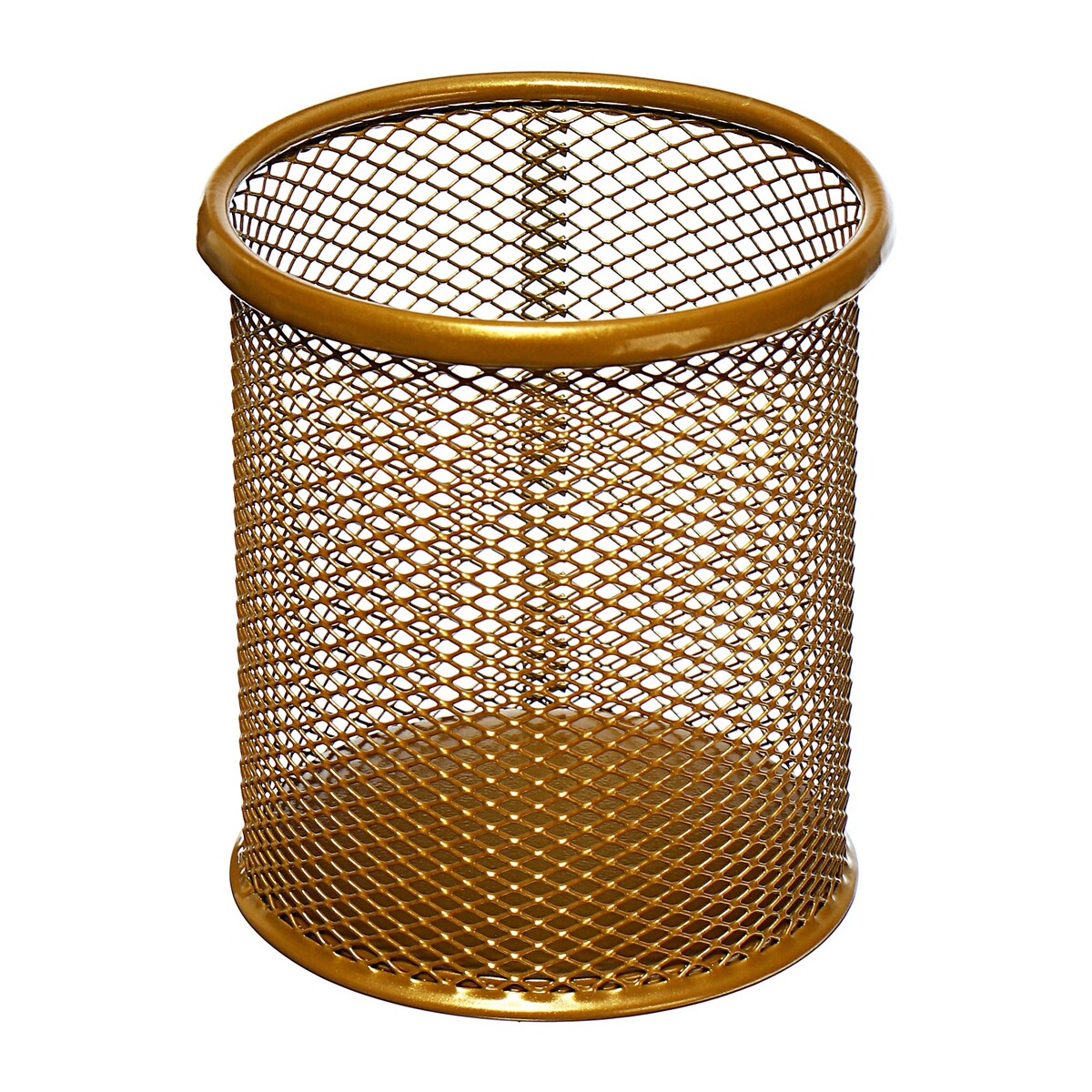 Стакан для пишущих принадлежностей, круглый, сетка, металл, золотой стакан стеклянный низкий magistro иллюзия 450 мл 9 5×11 5 см золотой