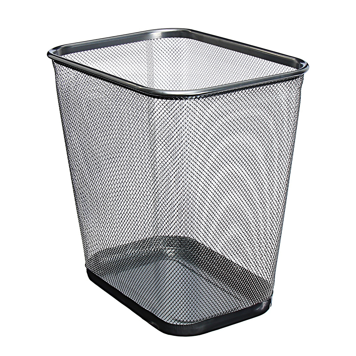 

Корзина для бумаг calligrata, 14 литров, сетка, металлическая, прямоугольная, серебро, Серый